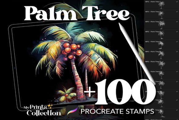 100 Procreate Palm Tree Stamps