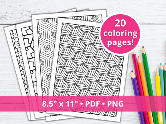 20 Fun Adult Geometric Coloring Pages for Relaxation and Creativity