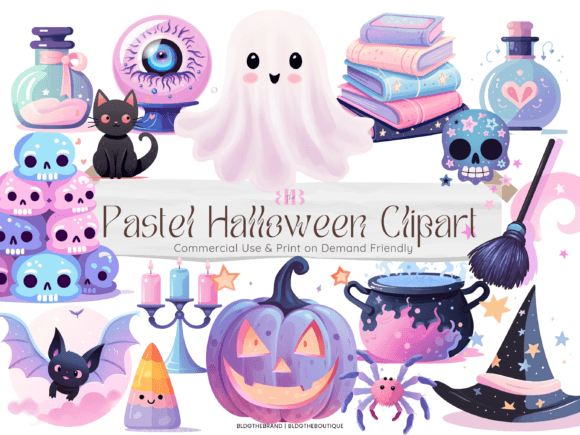 27 Cute Pastel Halloween PNG Sublimation