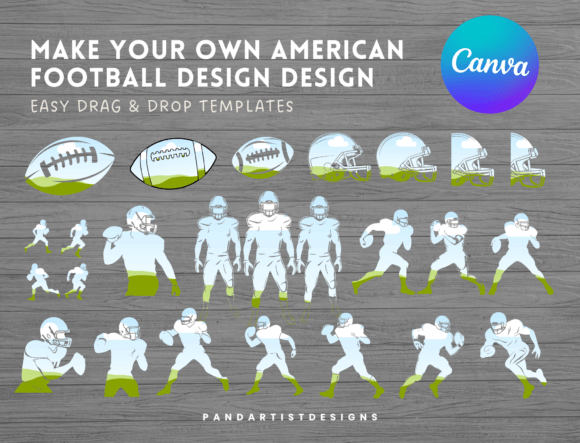 American Football Canva Frame Bundle