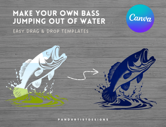 Bass Jumping Fish Canva Frames Bundle: A Creative Tool for Design Enthusiasts