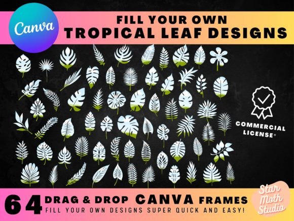 CANVA FRAMES - TROPICAL LEAVES: Elevate Your Design Game with Custom Sublimation Templates
