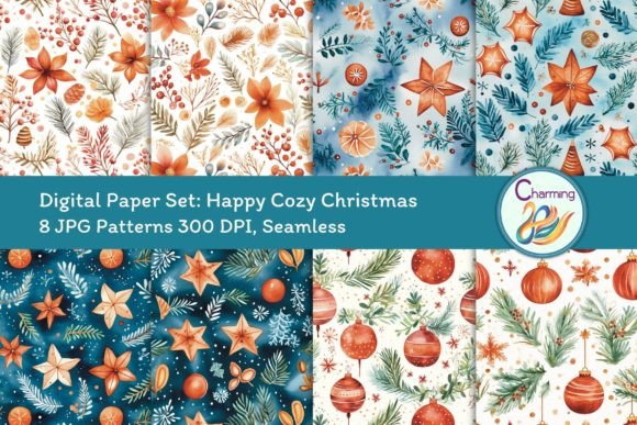 Cozy Christmas Digital Papers Set: A Versatile Tool for Holiday Creativity