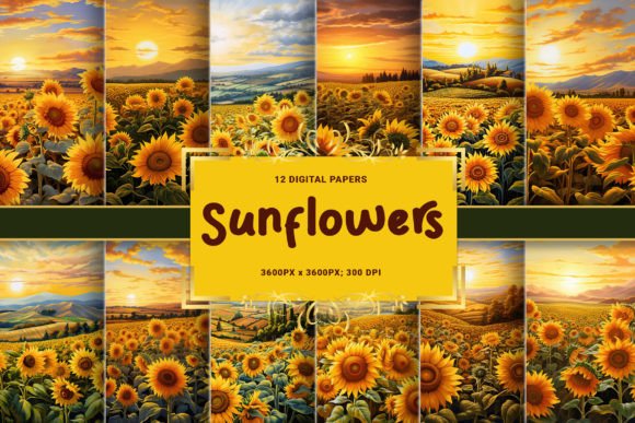 Embracing Summer’s Beauty with Sunflower Digital Papers Summer Sunsets