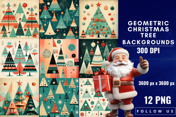 Geometric Christmas Tree Backgrounds