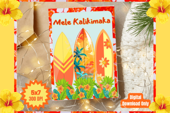Hawaiian Christmas Card PNG