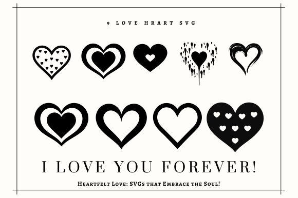 Hearts Aflutter 9 Love Heart SVGs: A Versatile Collection for Creative Expression