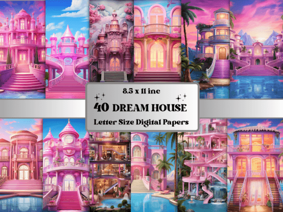 Pink Doll Dream House Background Paper: A Whimsical Addition to Your Creative Projects