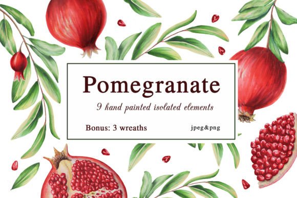 Pomegranate Isolated Elements: A Versatile Resource for Creative Projects