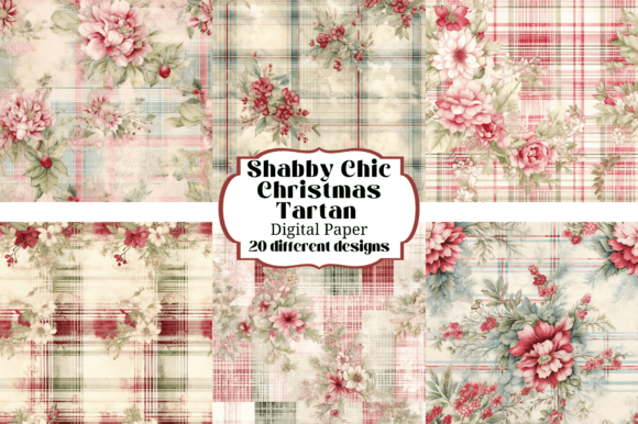 Shabby Chic Christmas Tartan Backgrounds