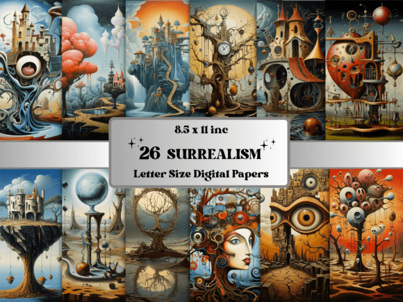 Surrealism Background Digital Paper