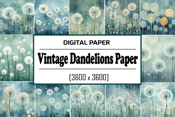 Vintage Dandelions Paper: Elevating Digital Design with Timeless Elegance