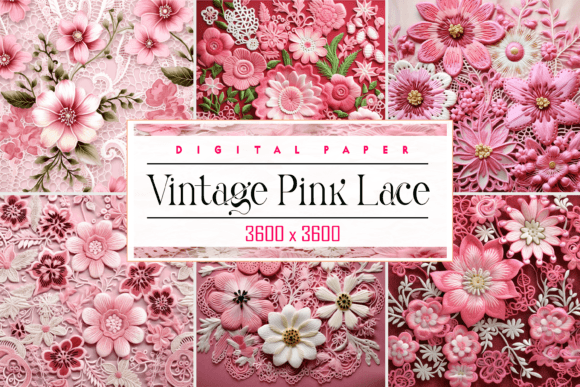 Vintage Pink Lace Background